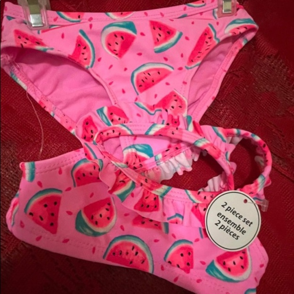 ⭐️ 2/$15 ⭐️ infant 2 piece watermelon print bathing suit (3-6m)